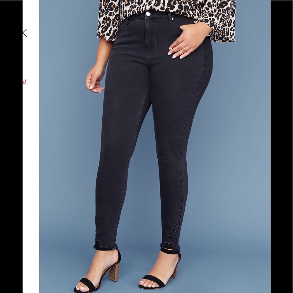 LOWEST🌺 NWT LANE BRYANT Sz24 BLACK STRETCH JEANS - Picture 10 of 12